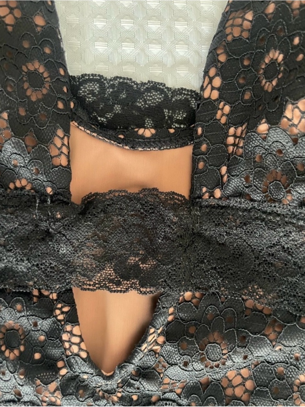 🖤Meet Curve Sexy Black Lace Pattern One-Piece Swimsuit with Nude Lining NWT🖤 - Picture 2 of 8